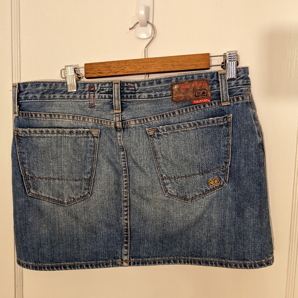 Vintage denim Y2K 2000s mini skirt